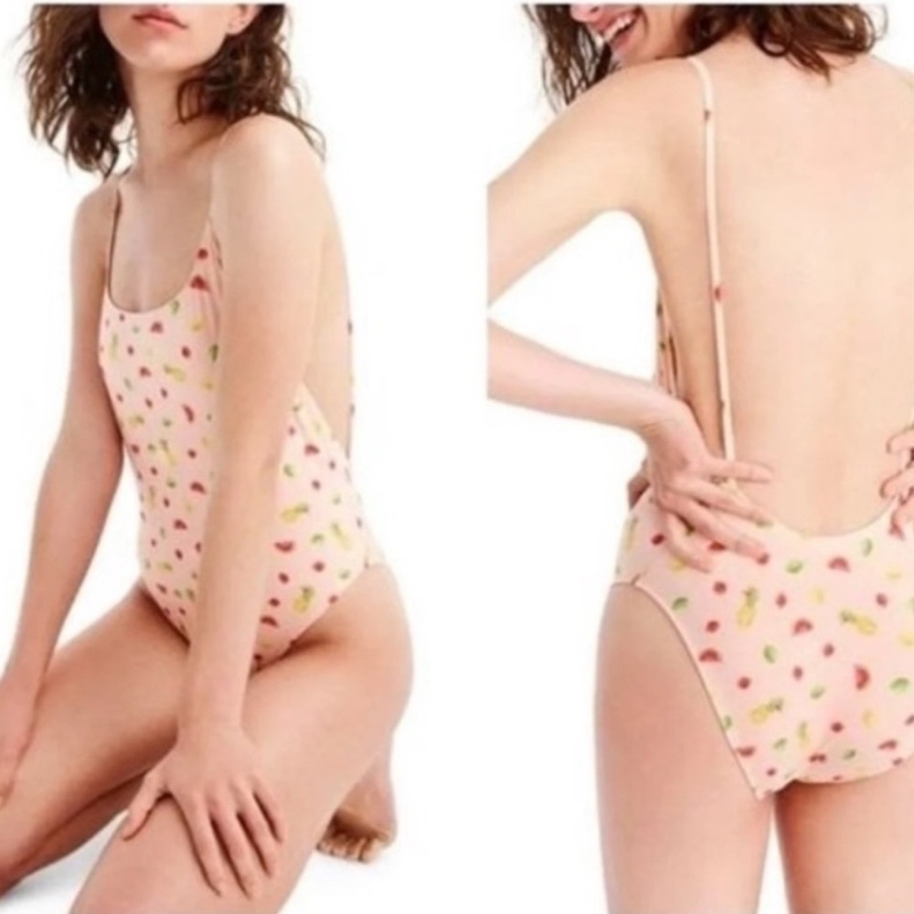 NWT J. Crew Playa Printed Newport Super-scoopback One-piece Swimsuit Size M